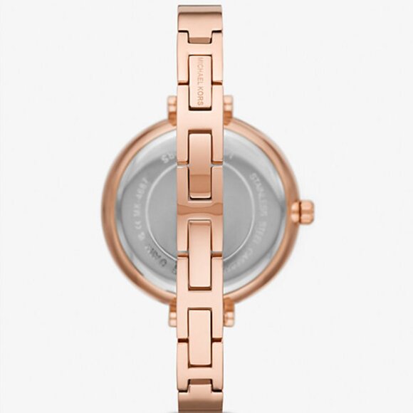 MICHAEL KORS MK4679 ROSE GOLD LOGO DIAL ROSE GOLD STAINLESS STRAP WOMENS WATCH - Picture 2 of 6